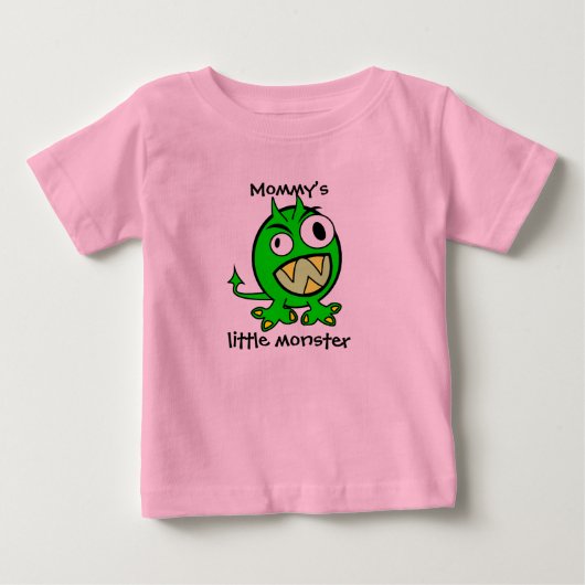 ママの小さな怪物 – グリーン版 ベビーTシャツ (正面)