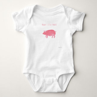 ママの小さな豚ちゃんTシャツ ベビーボディスーツ