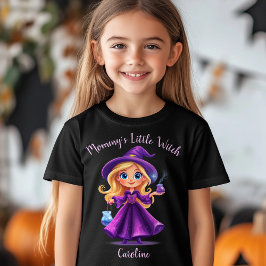 ママの小さな魔女ハロウィンガール名 トライブレンドＴシャツ