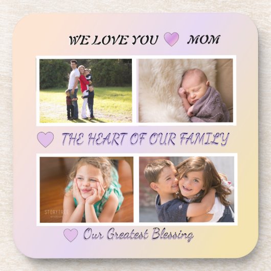 ママの愛 - パステル4 フォトトリビュート コースター (正面)
