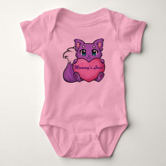 ママの愛 赤ちゃん女の子 ボディスーツ (正面)