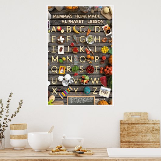 ママの手作りアルファベットレッスン ポスター (キッチン)