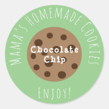 ママの手作りクッキー 緑のシール食品ラベル