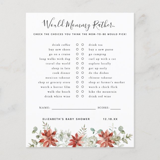 ママの方が |赤ちゃんシャワーゲーム (正面)