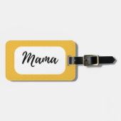 ママの旅行荷物タグイエロー ラゲッジタグ (正面横)