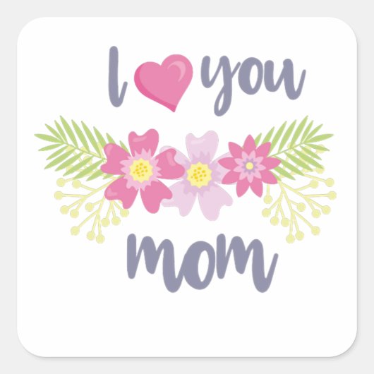 ママの日が大好き スクエアシール (正面)
