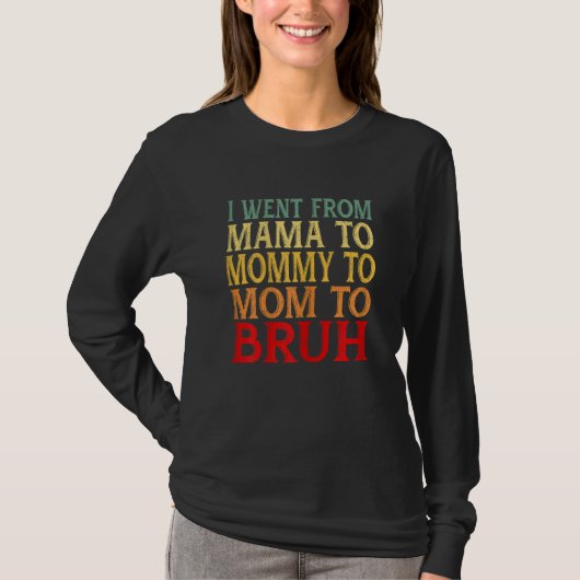 ママの日のレトロママからママに行った Tシャツ (正面)