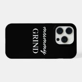ママの日常 現代スクリプト ブラック マザーズデー iPhoneケース (裏面横)