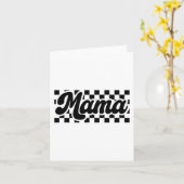 ママの日 レトロ ヴィンテージ 女性 チェック ママ カード (黄色い花)