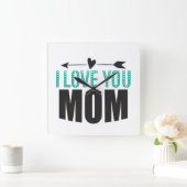 ママの時計が大好き スクエア壁時計 (ホーム)