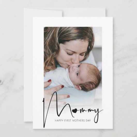 ママの最初のマザーズの日のホリデーカード シーズンカード (正面)