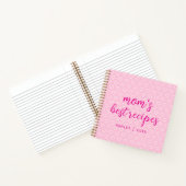 ママの最高のレシピ可愛いピンクのハートパターントレンディー ノートブック (内部)