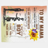 ママの毛布に娘からプレゼント フリースブランケット (正面(横))