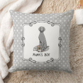 ママの男の子Weimaraner (グレー1)おもちゃ犬のママかわいい クッション (ブランケット)