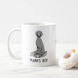 ママの男の子Weimaraner (グレー1)おもちゃ犬のママかわいい コーヒーマグカップ