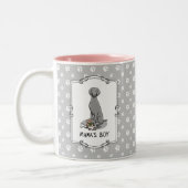 ママの男の子Weimaraner (グレー1)おもちゃ犬のママかわいい ツートーンマグカップ (左)