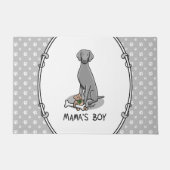 ママの男の子Weimaraner (グレー1)おもちゃ犬のママかわいい ドアマット (正面)