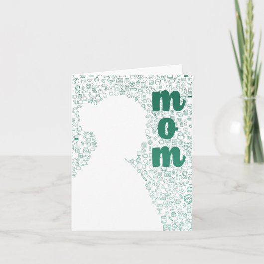 ママの白いシルエット サンキューカード (正面)