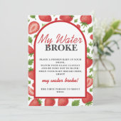 ママの羊水が破れた！イチゴのベビーシャワーゲーム 招待状 (スタンド正面)