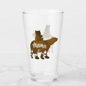 ママの背中に1匹の子が乗ったママ・ベア タンブラーグラス (正面)
