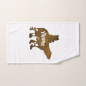 ママの背中に1匹の子が乗ったママ・ベア バスタオルセット (ハンドタオル)