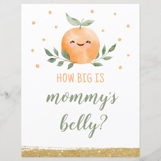 ママの腹のサインの大きさを推測するかわいこちゃん (正面)