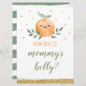 ママの腹のサインの大きさを推測するかわいこちゃん 招待状 (正面/裏面)