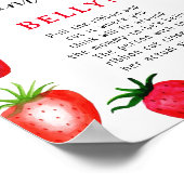 ママの腹の大きさはどれくらい？イチゴの赤ちゃんシャワー ポスター (角)