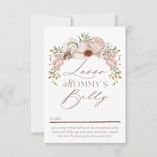 ママの腹の大きさベビーシャワーゲームカード 招待状 (正面)