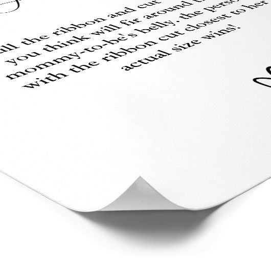 ママの腹の大きさ赤ちゃんシャワーゲーム ポスター (角)