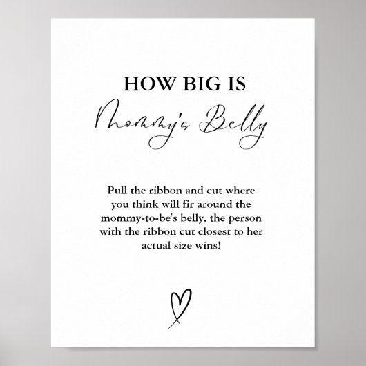 ママの腹の大きさ赤ちゃんシャワーゲーム ポスター (正面)