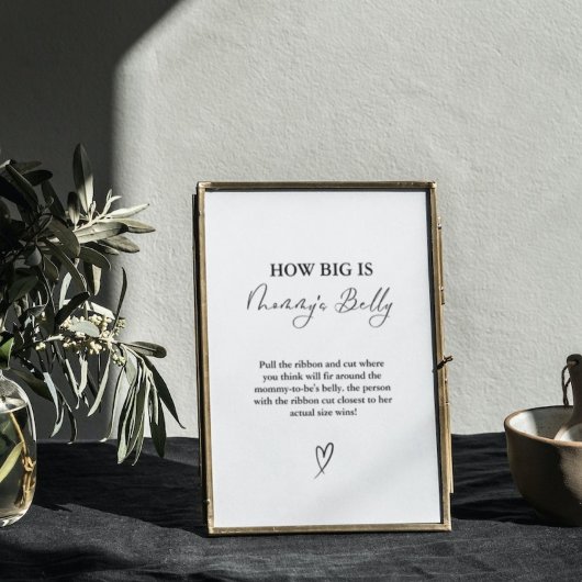 ママの腹の大きさ赤ちゃんシャワーゲーム ポスター