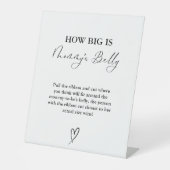 ママの腹の大きさ赤ちゃんシャワーゲーム 台座サイン (正面)