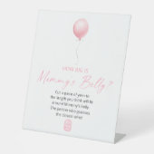 ママの腹の大きさ – ピンクバルーン 台座サイン (正面)