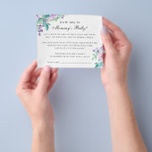 ママの腹の大きさ。フローラの赤ちゃんシャワー チラシ (手)