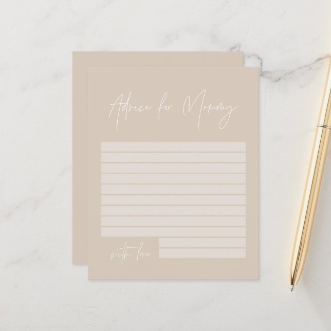 ママの自然ベージュの赤ちゃんモダンシャワーアドバイス (正面/裏面インサイチュ)