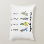 ママの花園4名パーソナライズされた アクセントクッション (裏面(縦))