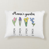 ママの花園4名パーソナライズされた アクセントクッション (裏面)