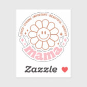 ママの花:愛され、強く、美しく、価値がある シール (シート)