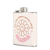 ママの花:愛され、強く、美しく、価値がある フラスク (左)