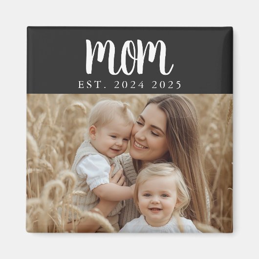 ママの記念写真ギフト マグネット (正面)