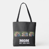 ママの記録 黒 3 枚の写真 トートバッグ (裏面)