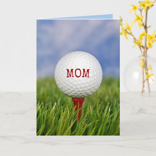 ママの誕生日カード用T型ゴルフボール カード (黄色い花)