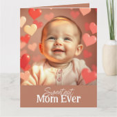 ママの誕生日カード 2枚の写真とテキストを追加 カード (正面)