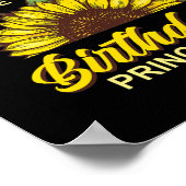 ママの誕生日ガールヒマワリのマッチング ポスター (角)