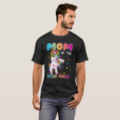 ママの誕生日プリンセスフローシングユニコーンギ Tシャツ (正面フル)