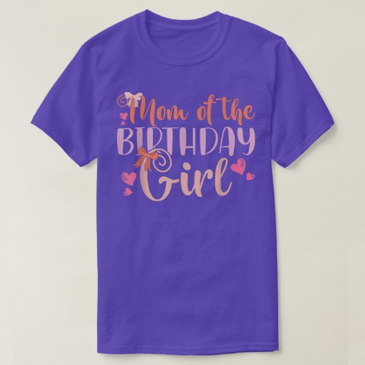 ママの誕生日女の子の子家族の親の母 Tシャツ (デザイン正面)