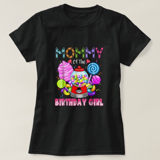 ママの誕生日女の子キャンディランドキャンディ誕生日 Tシャツ (デザイン正面)