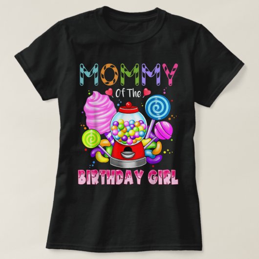 ママの誕生日女の子キャンディランドキャンディ誕生日 Tシャツ (デザイン正面)
