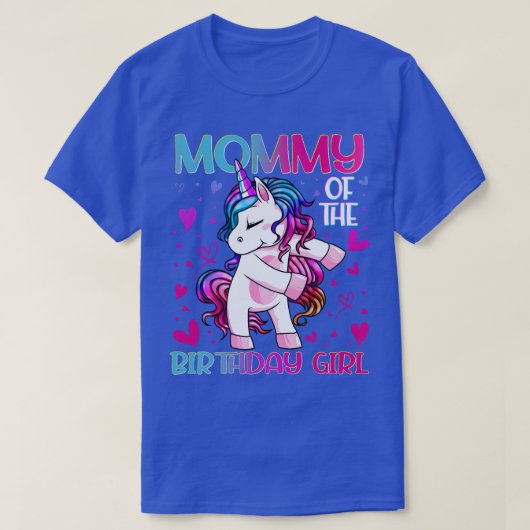 ママの誕生日女の子UnicornママMo Tシャツ (デザイン正面)